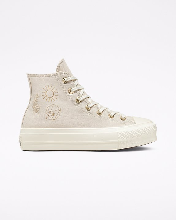 Converse Chuck Taylor All Star Lift Festival Golden Mind High Top Μπεζ | A67041G
