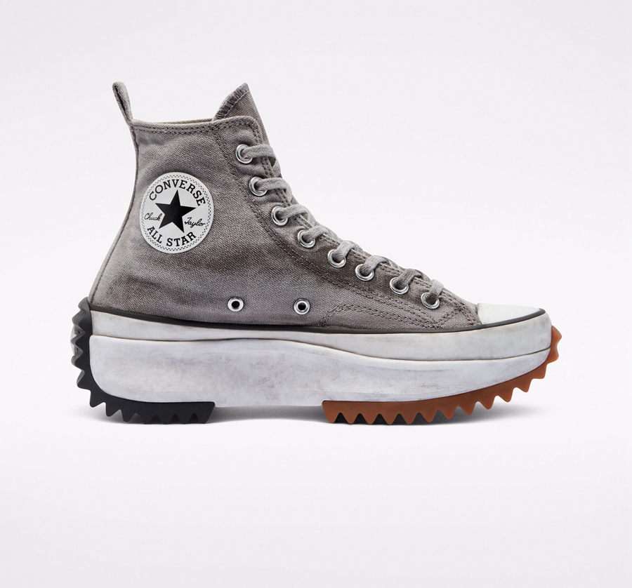 Converse Run Star Hike flatforms Smoked καμβα γκρι | A81518X